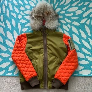 🫒🔥 L.A.M.B x Burton Snow Ski Jacket with Real Fur Collar 🫒🔥 Size Large